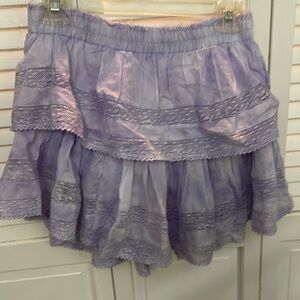 LoveShack Fancy purple ruffle mini heritage skirt